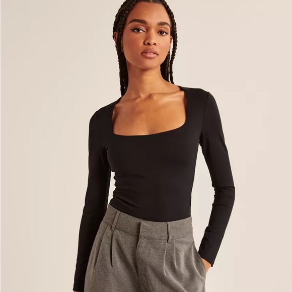 Abercrombie & Fitch Tops - Abercrombie and Fitch Double-Layered Seamless Fabric Squareneck Bodysuit